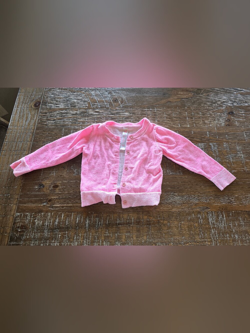 Cherokee Pink Button-Front Cardigan 18M